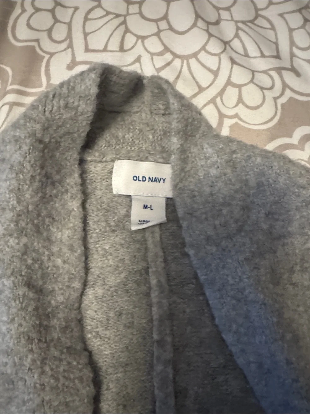 Old Navy Girls Light Gray Open-Front Relaxed Knit Cardigan Size M-L